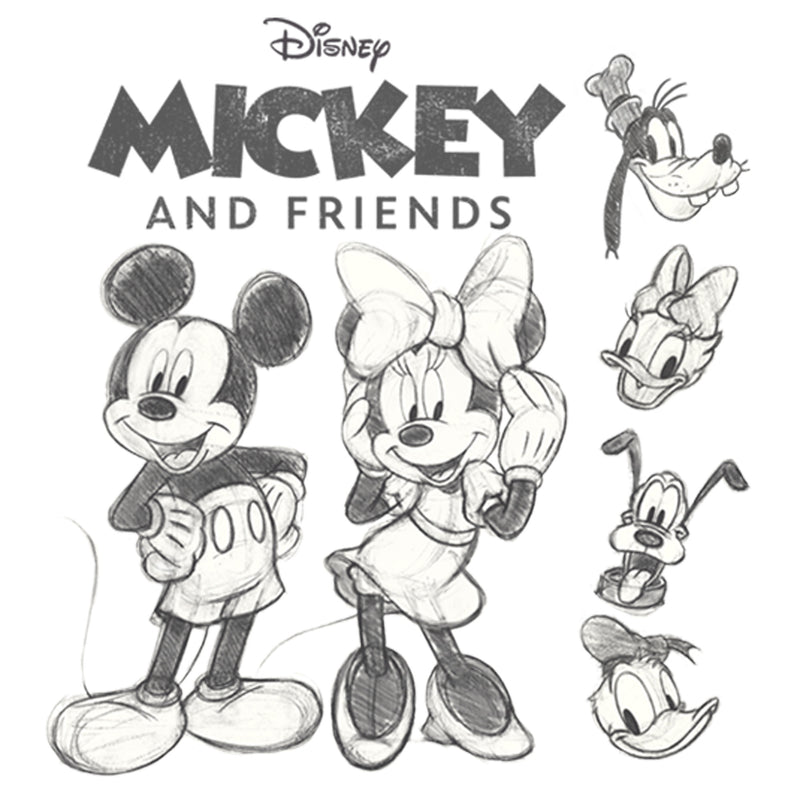 Girl's Mickey & Friends Mickey and Friends Sketch T-Shirt