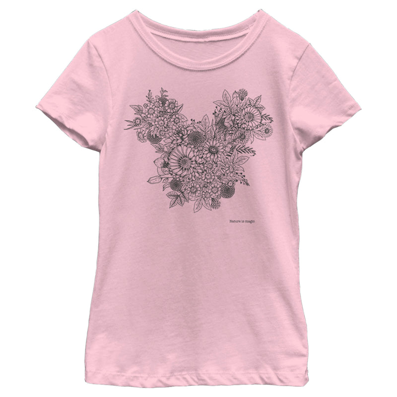 Girl's Mickey & Friends Mickey Mouse Foliage Silhouette T-Shirt