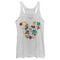 Women's Mickey & Friends Floral Heart Couple Racerback Tank Top