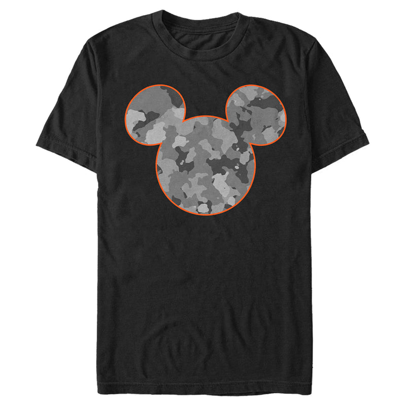 Men's Mickey & Friends Gray Camo Mickey Mouse Logo T-Shirt