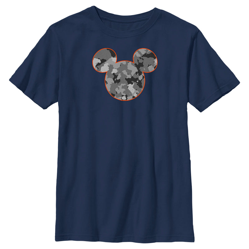 Boy's Mickey & Friends Camo Mickey Logo T-Shirt