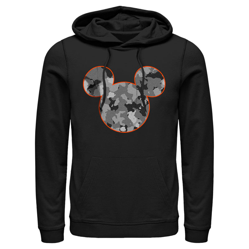 Men's Mickey & Friends Gray Camo Mickey Mouse Logo Pull Over Hoodie