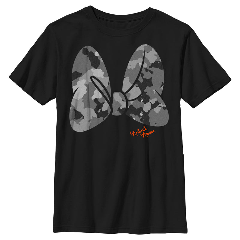 Boy's Mickey & Friends Minnie Mouse Camo Bow T-Shirt