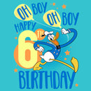 Girl's Mickey & Friends Donald Duck Oh Boy Happy 6th Birthday T-Shirt