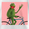 Girl's The Muppets Kermit Bike Wave T-Shirt