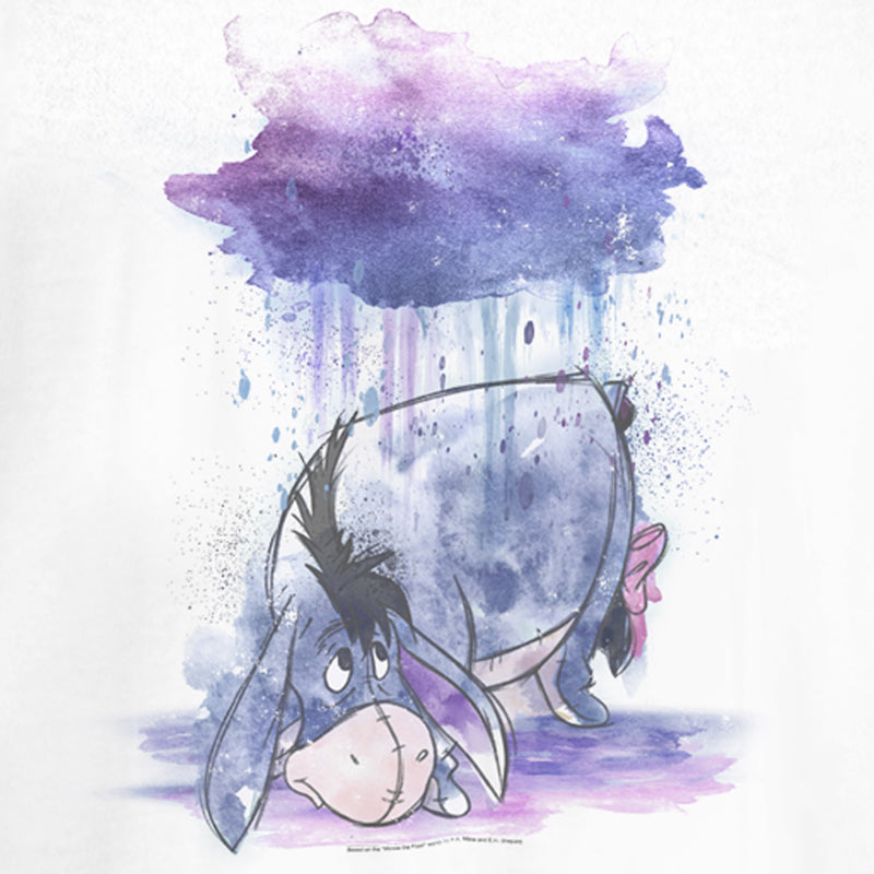 Junior's Winnie the Pooh Rainy Watercolor Eeyore T-Shirt