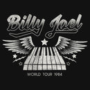 Girl's Billy Joel World Tour 1984 Black and White T-Shirt