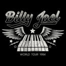 Women's Billy Joel World Tour 1984 Black and White T-Shirt