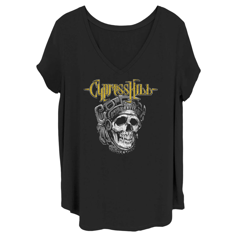 Women's Cypress Hill Distressed Aztec Skull T-Shirt