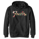 Boy's Fender Tropical Floral Logo Pull Over Hoodie
