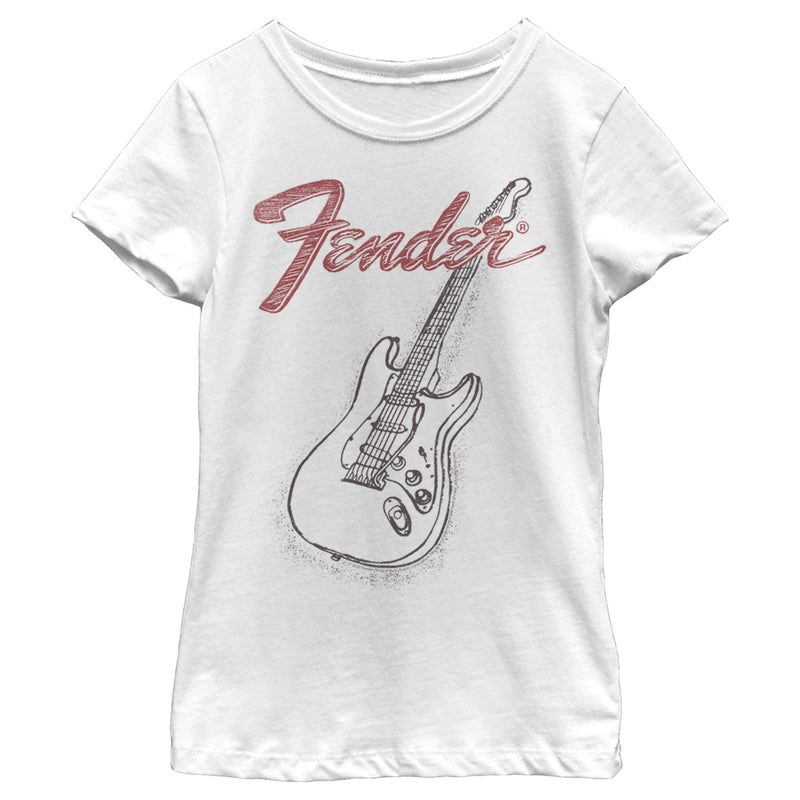 Girl's Fender Guitar Sketch T-Shirt