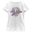 Girl's Fender Tiger Print Guitar Pick Logo T-Shirt