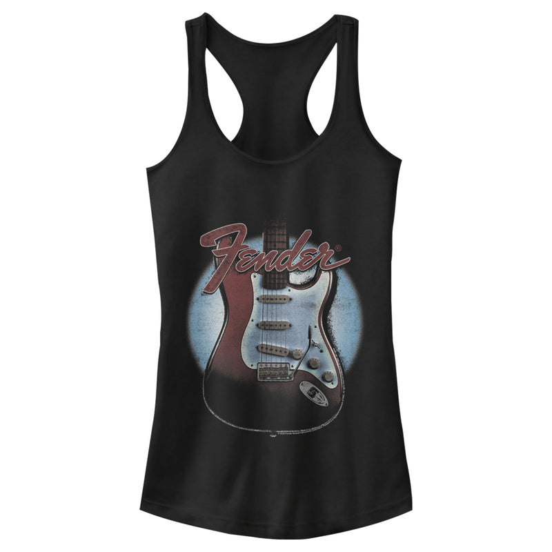 Junior's Fender Guitar Spotlight Logo Racerback Tank Top