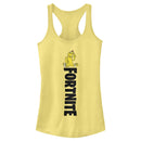 Junior's Fortnite Peely Peace Sign Vertical Logo Racerback Tank Top