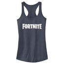 Junior's Fortnite Classic White Logo Racerback Tank Top