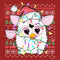 Women's Furby Christmas Lights Ugly Sweater Print T-Shirt