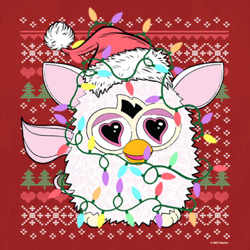 Women's Furby Christmas Lights Ugly Sweater Print T-Shirt