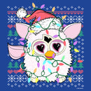 Junior's Furby Christmas Lights Ugly Sweater Print T-Shirt