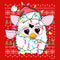 Girl's Furby Christmas Lights Ugly Sweater Print T-Shirt