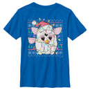 Boy's Furby Christmas Lights Ugly Sweater Print T-Shirt