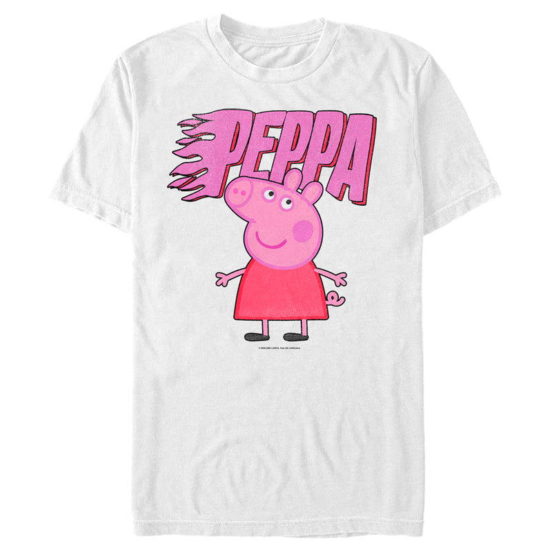 Men's Peppa Pig Pink Flame Logo T-Shirt