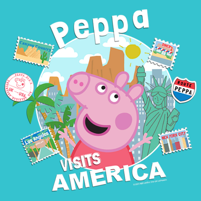 Girl's Peppa Pig Visits America T-Shirt