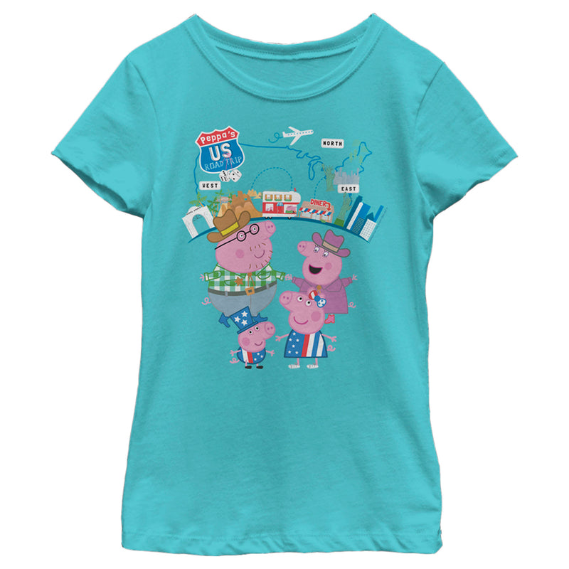 Girl's Peppa Pig Family Road Trip T-Shirt