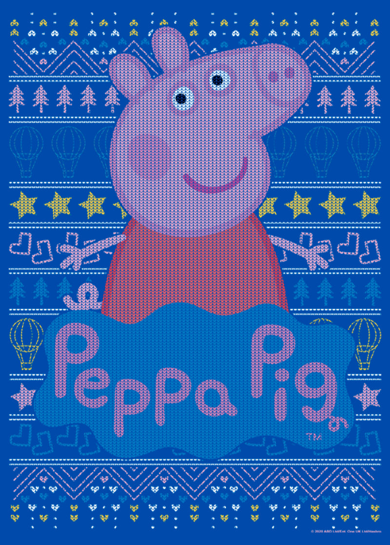 Boy's Peppa Pig Distressed Christmas Sweater T-Shirt