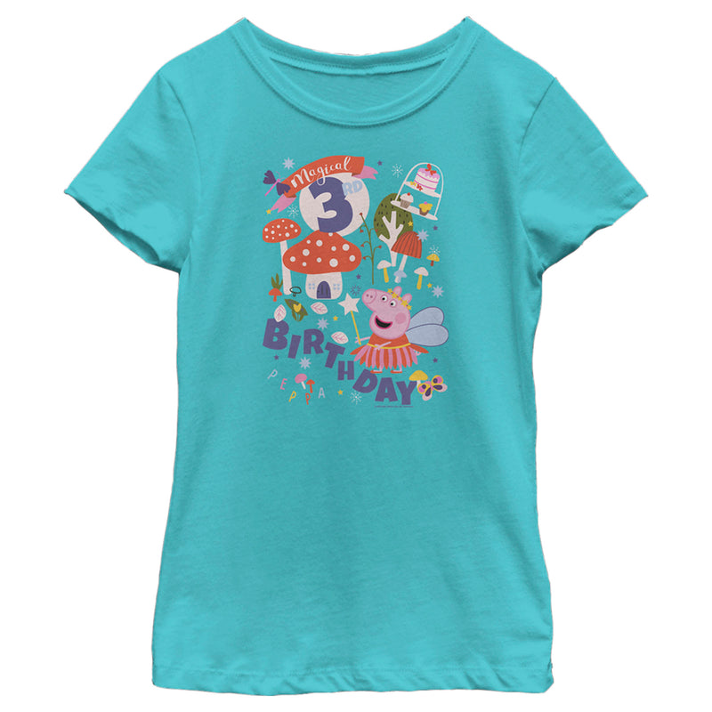 Girl's Peppa Pig Magical 3rd Birthday T-Shirt