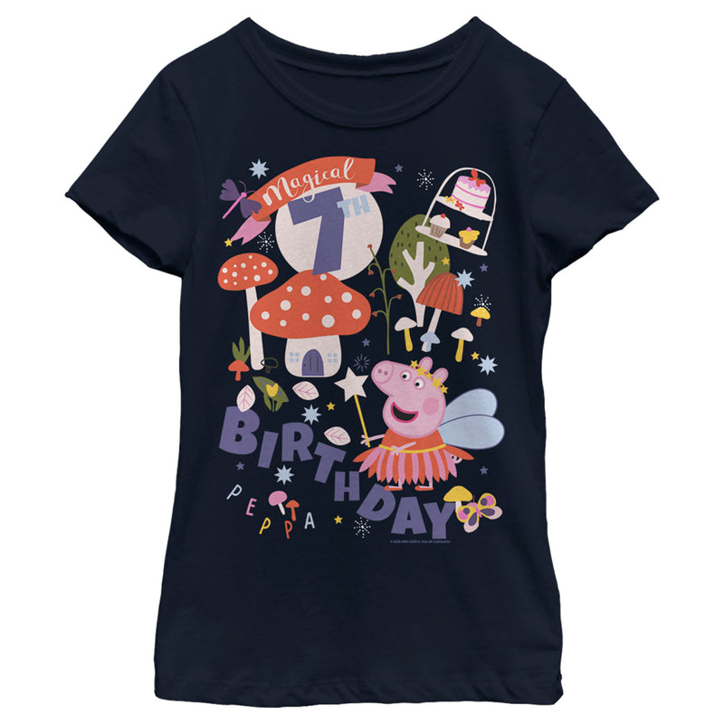 Girl's Peppa Pig Magical 7th Birthday T-Shirt