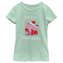 Girl's Peppa Pig Family Happy Holidays T-Shirt