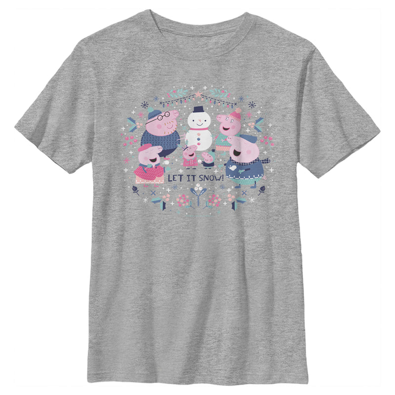 Boy's Peppa Pig Christmas Let it Snow T-Shirt