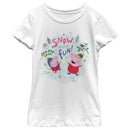 Girl's Peppa Pig Christmas Snow Much Fun T-Shirt