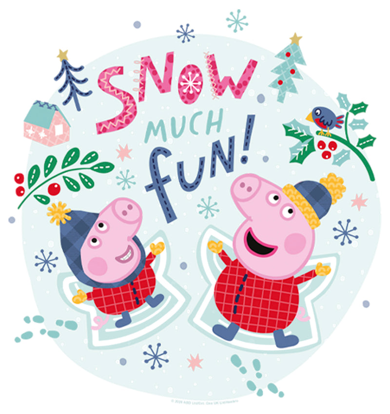 Girl's Peppa Pig Christmas Snow Much Fun T-Shirt