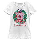 Girl's Peppa Pig Hooray it's Christmas Wreath T-Shirt