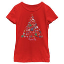 Girl's Peppa Pig Christmas Tree Icons T-Shirt