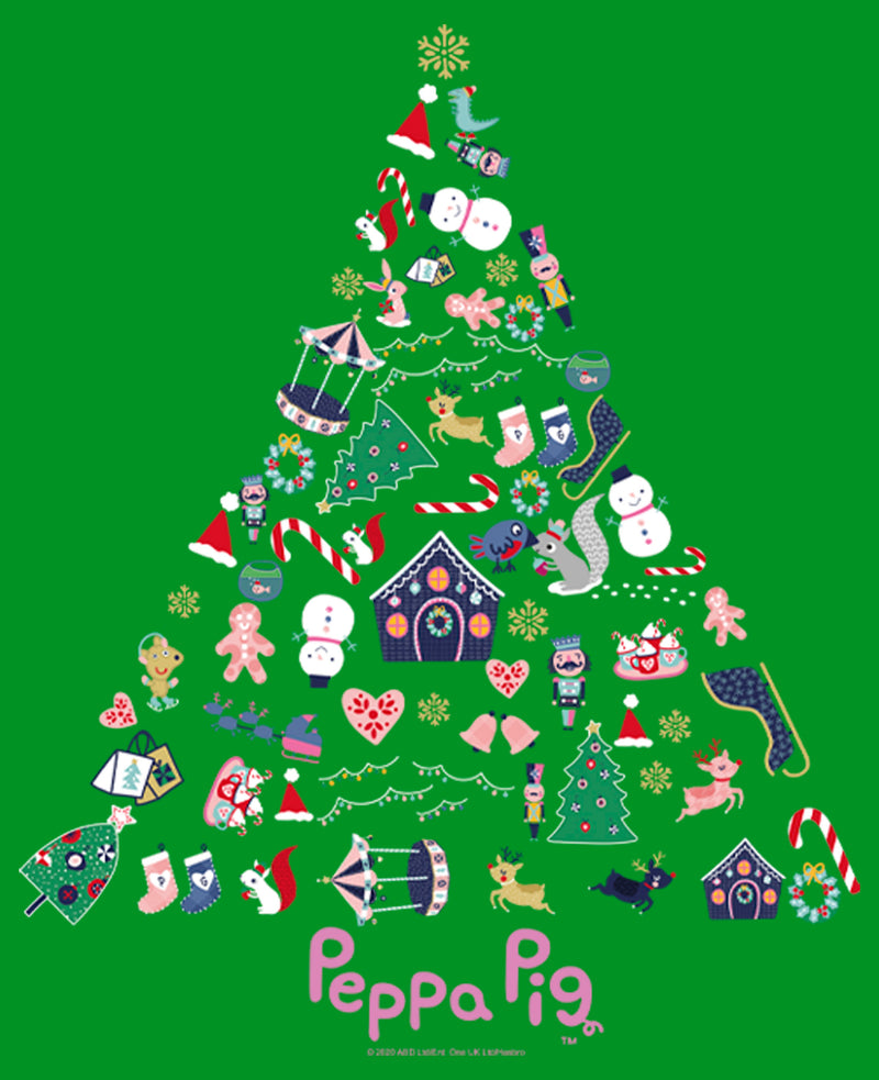 Boy's Peppa Pig Christmas Tree Icons T-Shirt