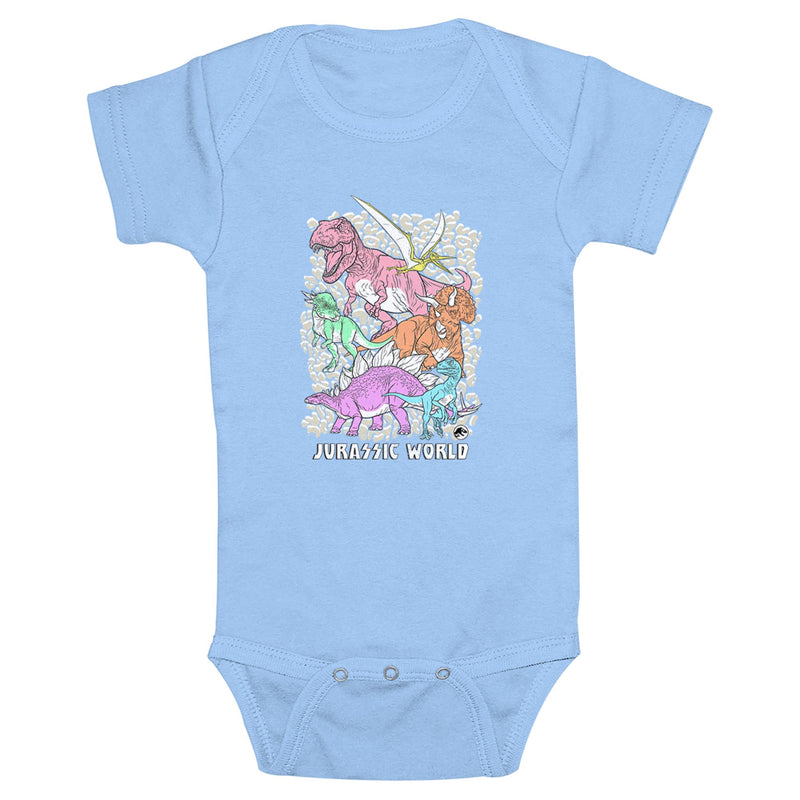 Infant's Jurassic World Colorful Dinosaurs Group Onesie