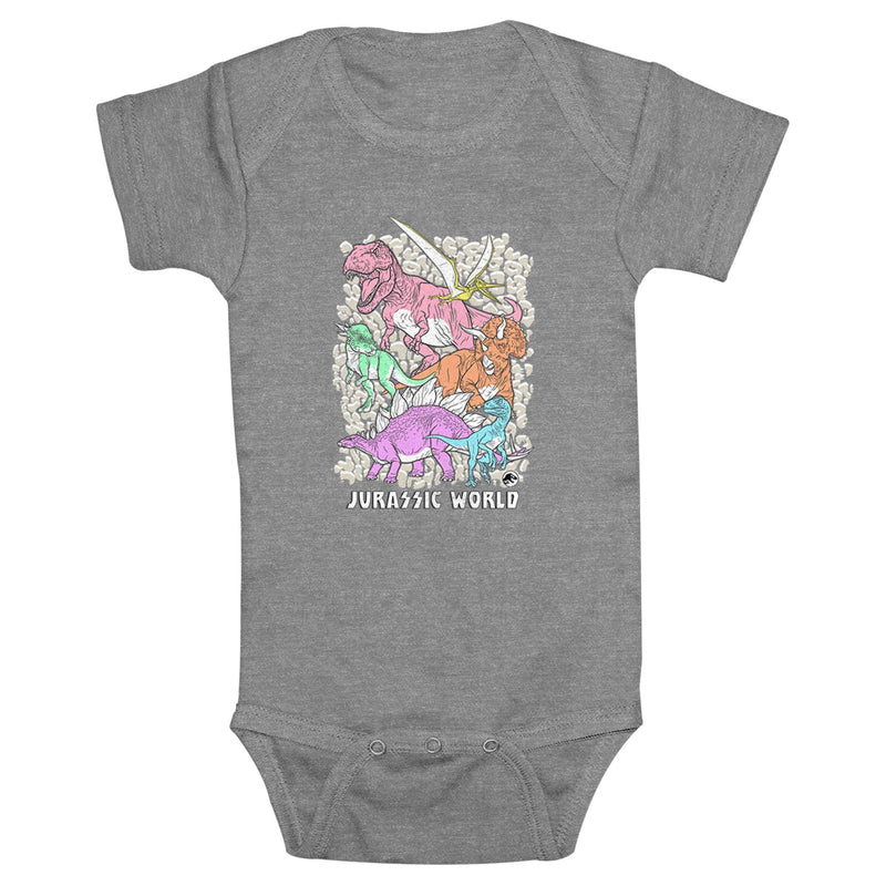 Infant's Jurassic World Colorful Dinosaurs Group Onesie