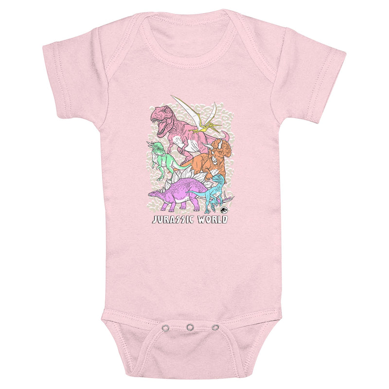 Infant's Jurassic World Colorful Dinosaurs Group Onesie