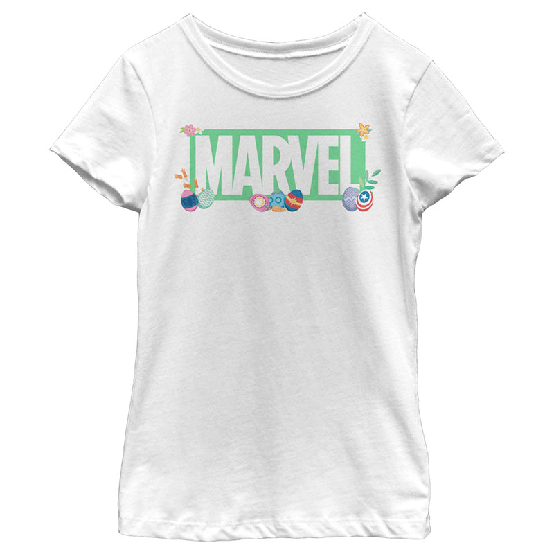 Girl's Marvel Easter Themed Logo T-Shirt