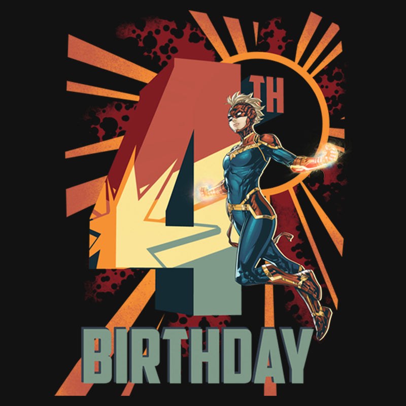 Girl's Marvel Carol Danvers 4th Birthday T-Shirt