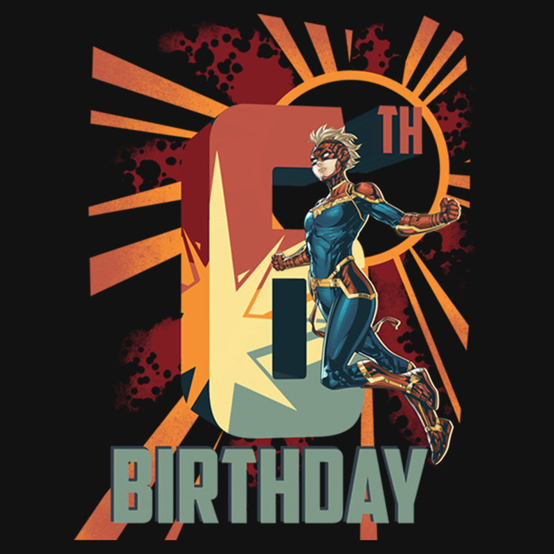 Girl's Marvel Carol Danvers 6th Birthday T-Shirt