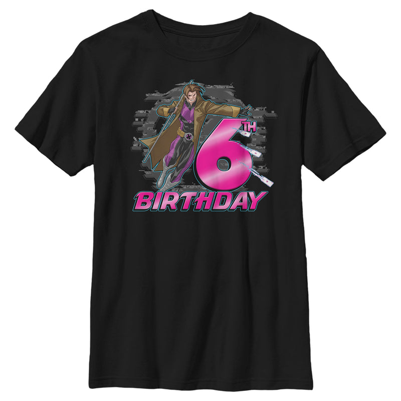 Boy's Marvel Gambit 6th Birthday Action Pose T-Shirt