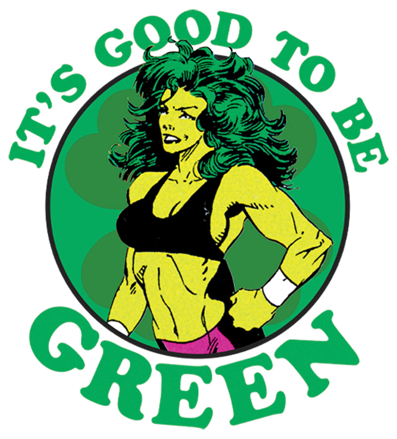 Junior's Marvel St. Patrick's Day She-Hulk Good to be Green T-Shirt