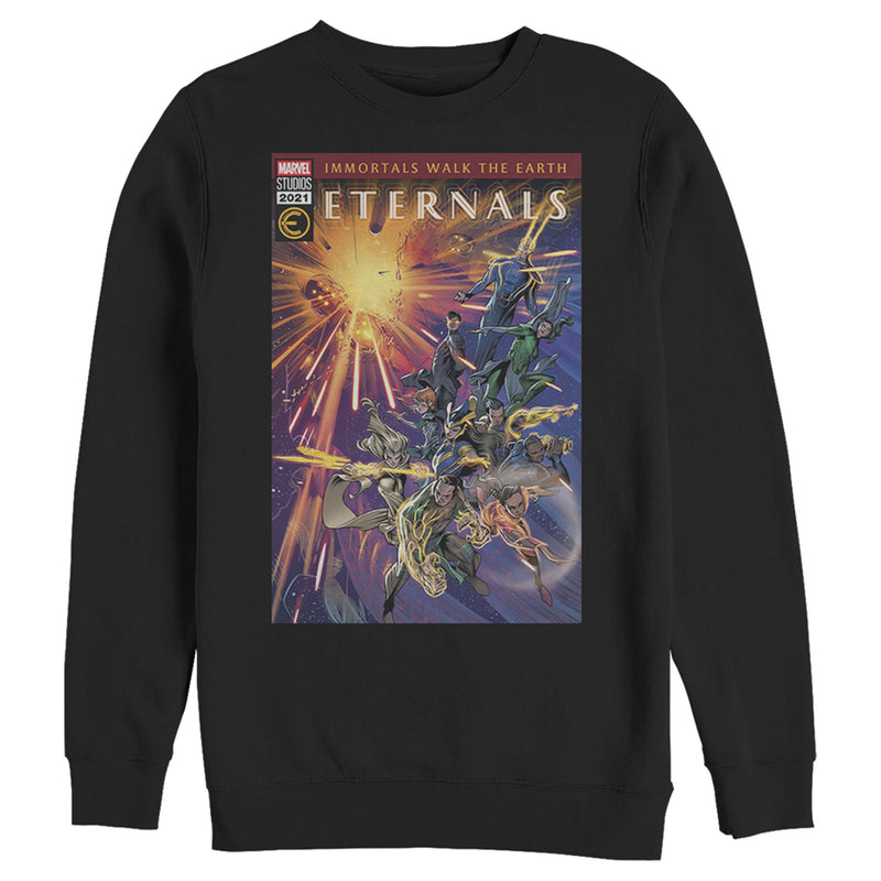 Men's Marvel Eternals Immortals Walk the Earth Comic Book Cover Sweatshirt