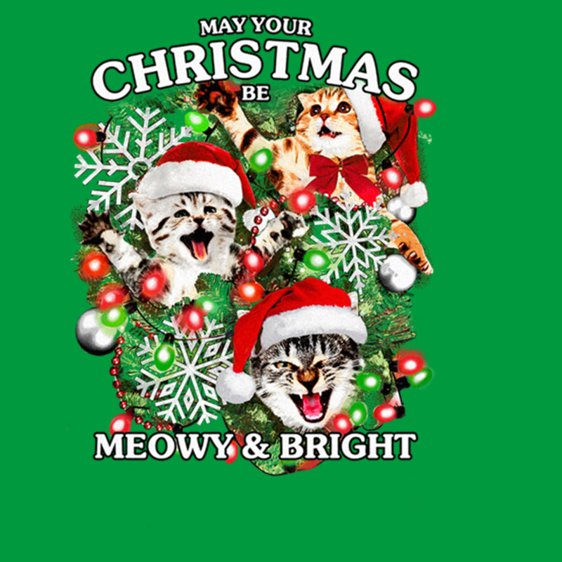 Junior's Lost Gods Meowy and Bright Christmas T-Shirt