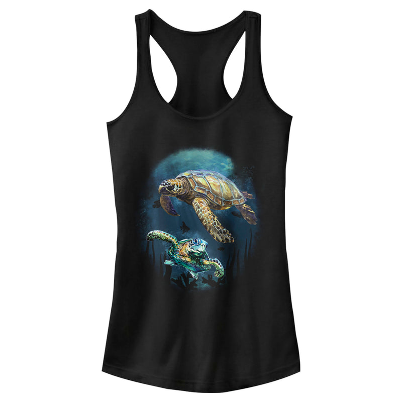 Junior's Lost Gods Sea Turtles Circle Racerback Tank Top