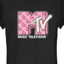 Junior's MTV Valentine's Day Pink Heart Logo T-Shirt