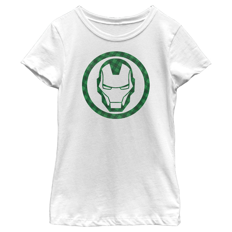 Girl's Marvel St. Patrick's Day Lucky Iron Man Mask T-Shirt